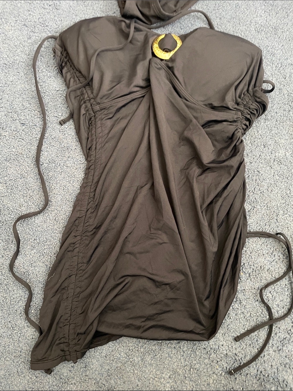 Black Two-Piece Halter-swim suit with Gold Accent any reasonable offer